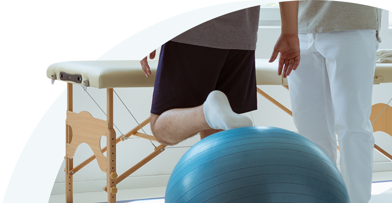 physiotherapy with exercise ball